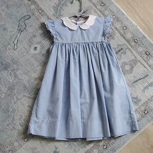 PA Classics Girls Light Blue Pink Flutter Sleeve Collared Dress Sz3T